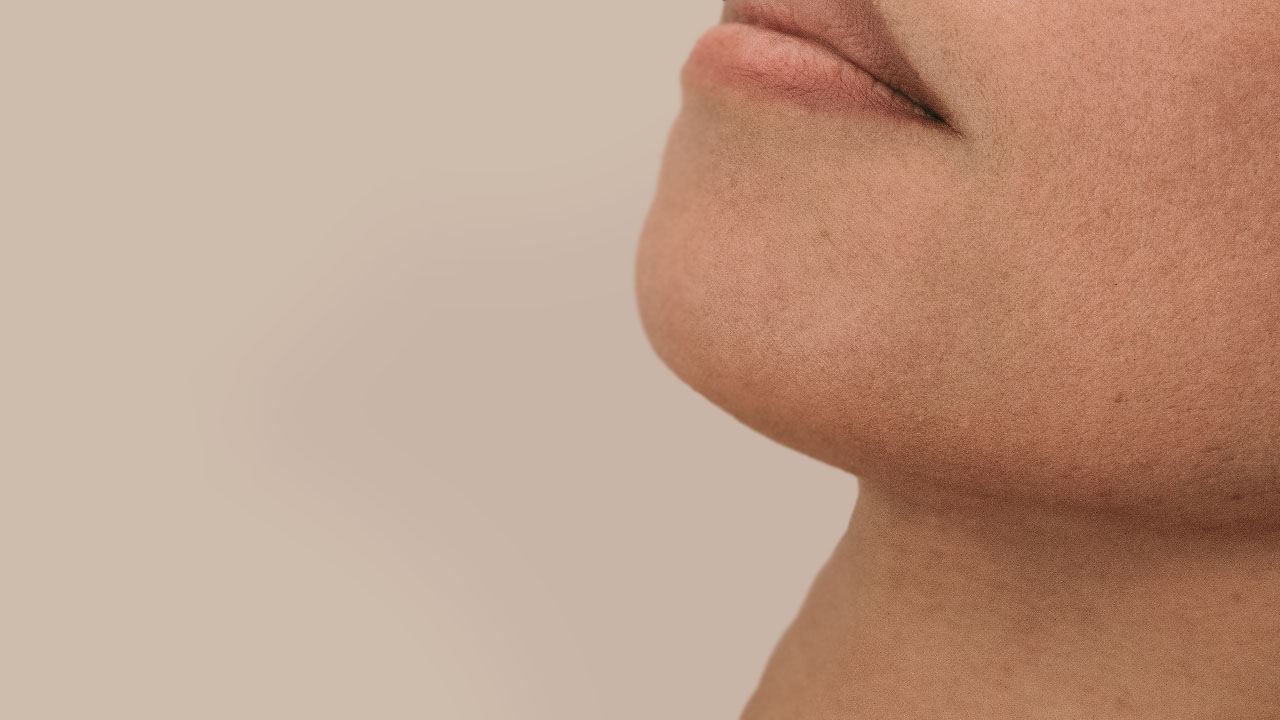 Under the chin